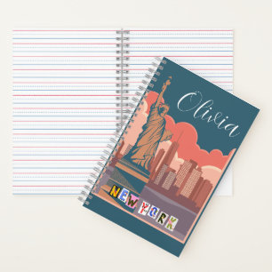 Artistic New York Skyline Personalised Notebook