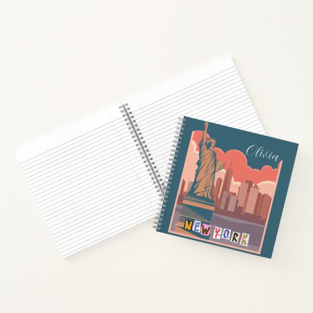 Artistic New York Skyline Personalised  Notebook (Inside)