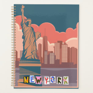 Artistic New York Skyline  Personalized  Planner
