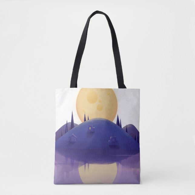 Artistic Nightscape Illustration Tote  Bag (Front)