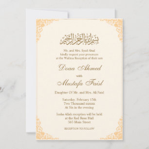 Artistic nikkah Muslim Wedding Invites