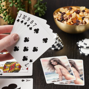 Artistic nude on the beach playing cards