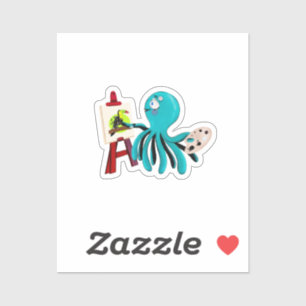 Artistic Octopus Painting A Toucan - cute and fun!