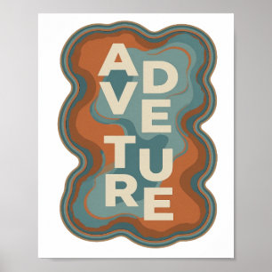 Artistic Orange ADVENTURE Slogan Design Poster