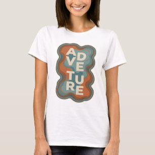 Artistic Orange ADVENTURE Slogan Design T-Shirt