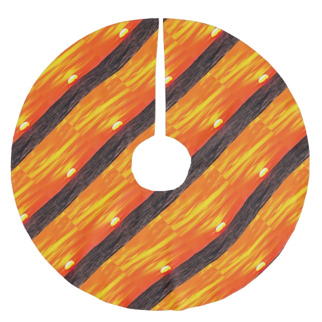 Artistic Orange Aegean Sunset Akyaka  Brushed Polyester Tree Skirt (Front)