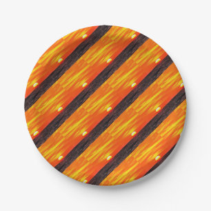 Artistic Orange Aegean Sunset Akyaka Paper Plate