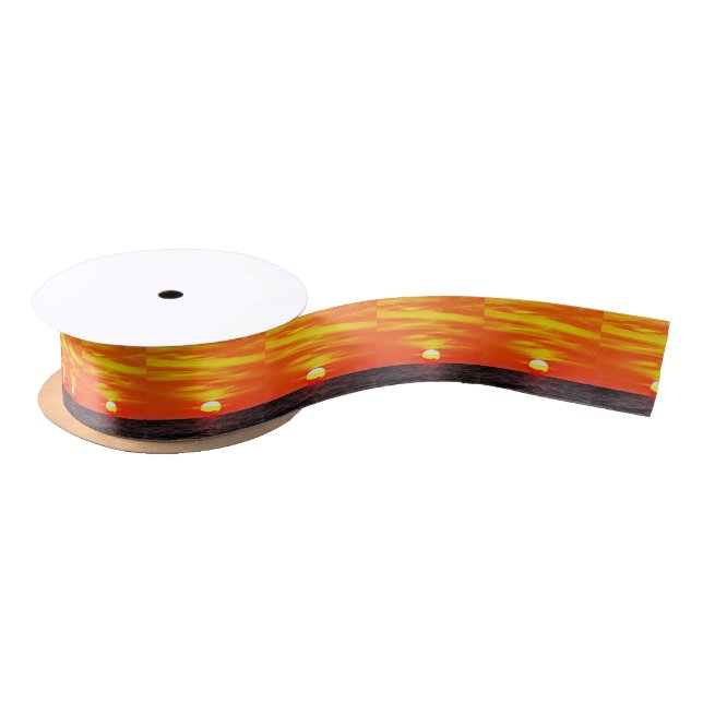 Artistic Orange Aegean Sunset Akyaka  Satin Ribbon (Spool)