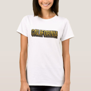 Artistic Orange CALIFORNIA Artistic Motif T-Shirt