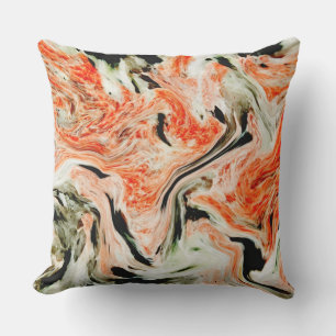 artistic orange marble pattern cushion