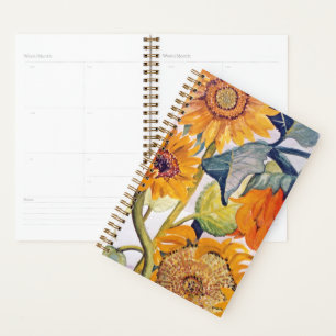 Artistic Orange-Yellow Sunflower, Floral Planner