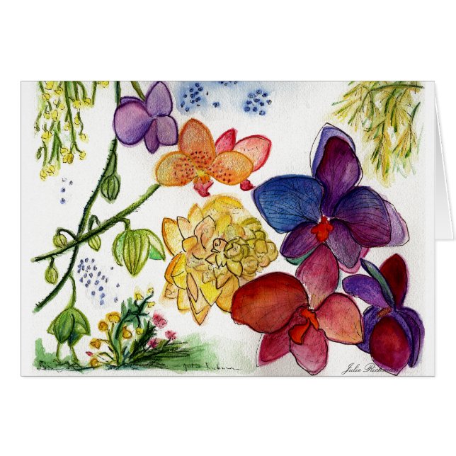 Artistic Orchid Card (Front Horizontal)