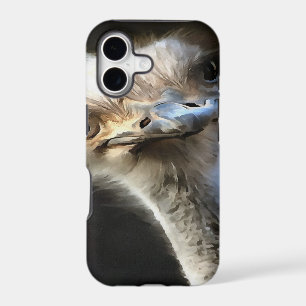 Artistic Ostrich Portrait With Goofy Expression