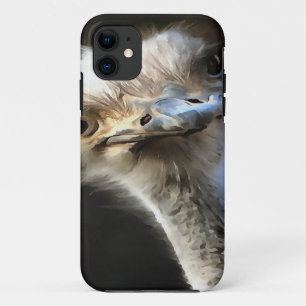 Artistic Ostrich Portrait With Goofy Expression iPhone 11 Case