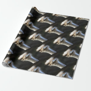 Artistic Ostrich Portrait With Goofy Expression Wrapping Paper