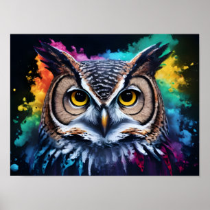 Artistic Owl Portrait Poster