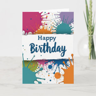 Artistic Paint Birthday Card