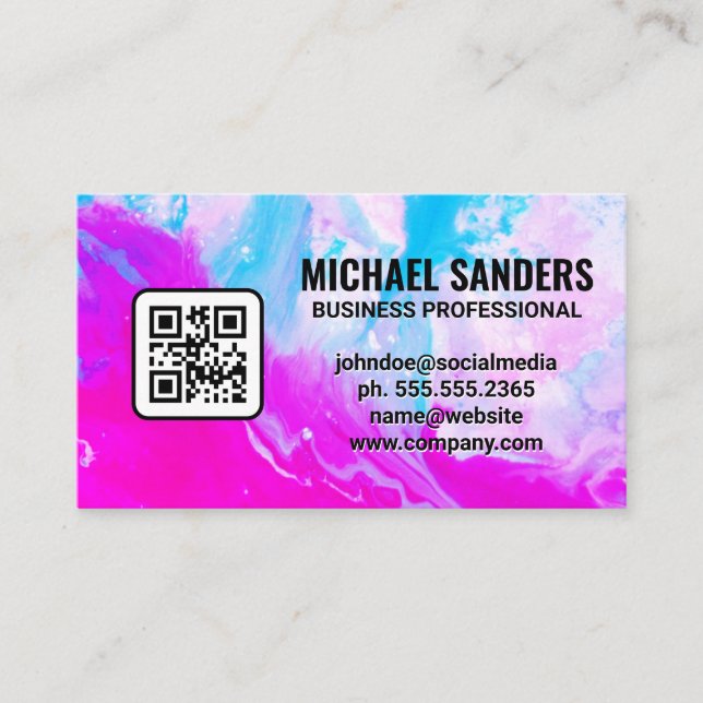 Artistic Paint Mix | QR Code Business Card (Front)