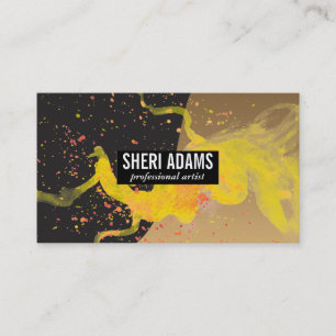 Artistic Paint Splatter   Colour Block Business Card