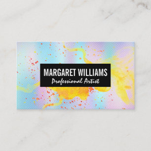 Artistic Paint Splatter   Holographic  Business Card