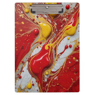 Artistic Paint Splatter on Marble Clipboard