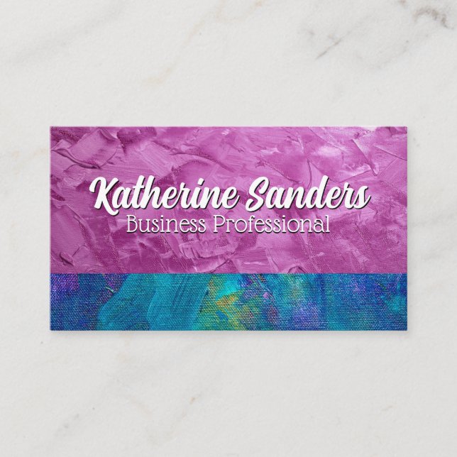 Artistic Paint Stroke Texture Business Card (Front)