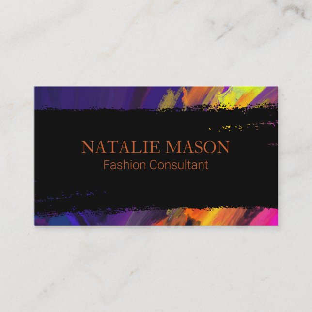 Artistic Painted Brush Background Business Card (Front)