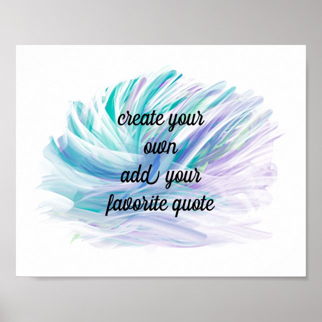 artistic painted design add a quote  pastel colour poster (Front)