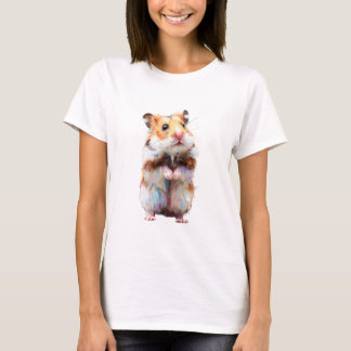 Artistic Painted Hamster Sketch Women T-Shirt