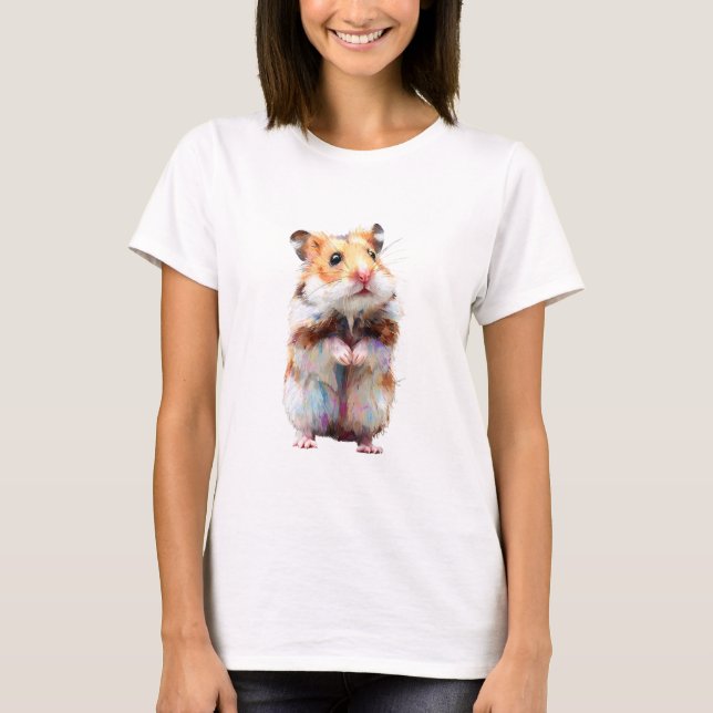 Artistic Painted Hamster Sketch Women T-Shirt (Front)