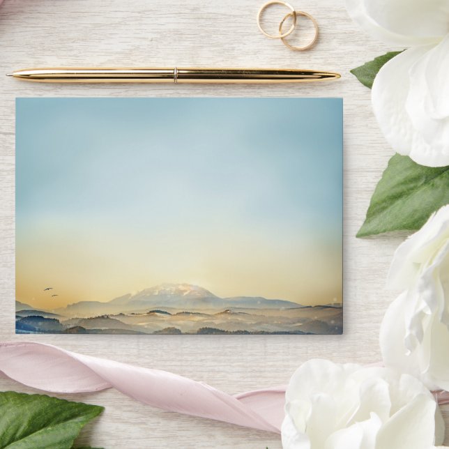 Artistic Painted Mountain Landscape Wedding Envelope (Wedding)