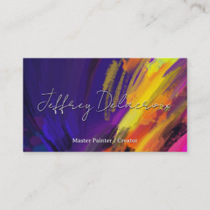Artistic Painted Strokes Background Business Card