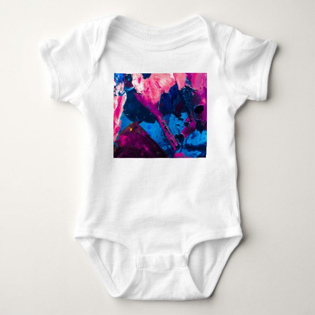 Artistic painted texture, modern decor. baby bodysuit (Front)