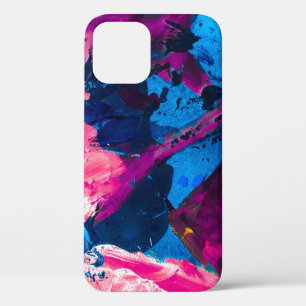 Artistic painted texture, modern decor. iPhone 12 case