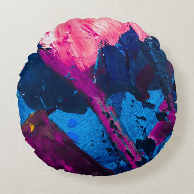 Artistic painted texture, modern decor. round cushion (Front)