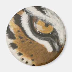 Artistic painted tiger's eye design magnet