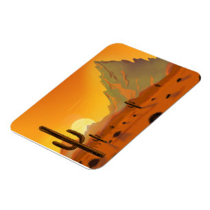 Artistic painting of 2 cacti against a backdrop of magnet