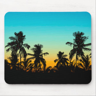Artistic Palm Trees Beach Sunset Holidays Tropical Mouse Mat