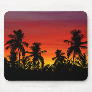 Artistic Palm Trees Beach Tropical Sunset Colourfu Mouse Mat