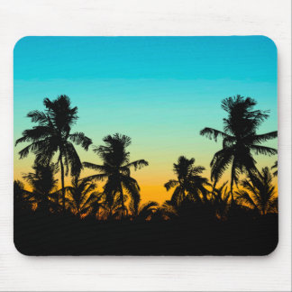 Artistic Palm Trees Beach Tropical Sunset Holidays Mouse Mat