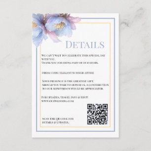 Artistic Pastel Botanical Florals Wedding Enclosure Card