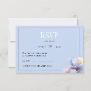 Artistic Pastel Botanical Florals Wedding RSVP Card