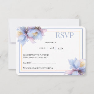 Artistic Pastel Botanical Florals Wedding RSVP Card