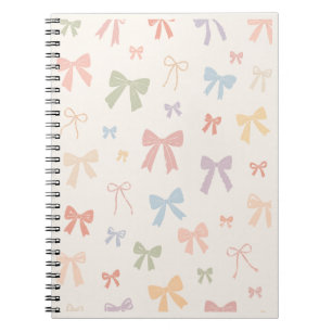 Artistic Pastel Bow Pattern Notebook