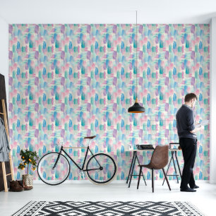 Artistic Pastel Paint Strokes Peel And Stick Wallpaper