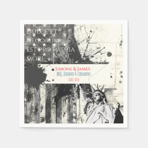 Artistic Patriotic Statement July 4th Decor Napkin