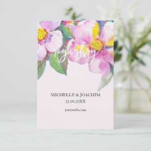 Artistic Peach Flowers Watercolor Art Enclosure Card