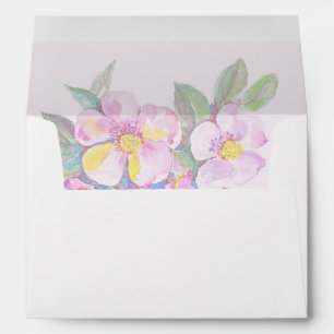 Artistic Peach Flowers Watercolor Hand-painted Envelope