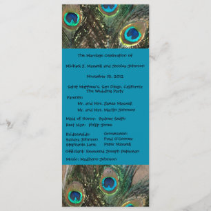 Artistic Peacock Wedding Program Programme