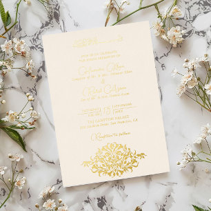 Artistic Pearl Crème Floral Paisley Muslim Wedding